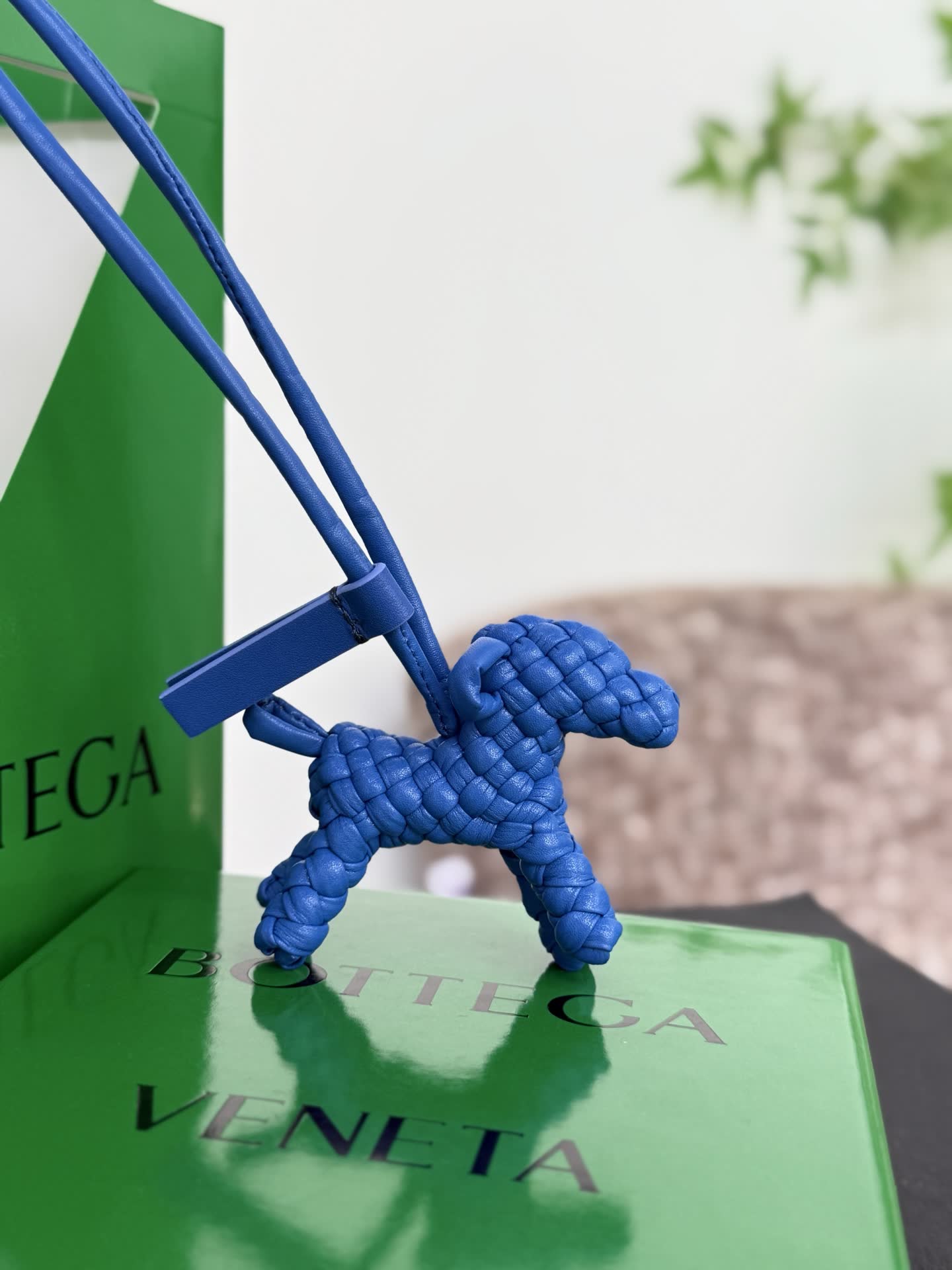 Bottega Veneta Blue Leather Horse Charm